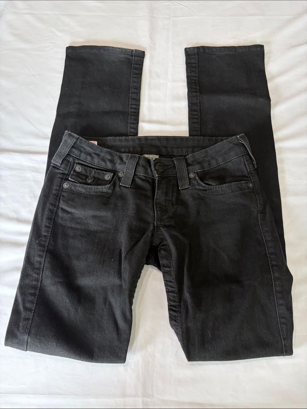 True Religion Billy Skinny Jeans Womens Black Size 26 Made in USA